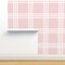 Pink Plaid Windowpane Check Pastel Traditional Large Scale Custom Removable Wallpaper by Spoonflower Peel & Stick Wallpaper 2FT Wide